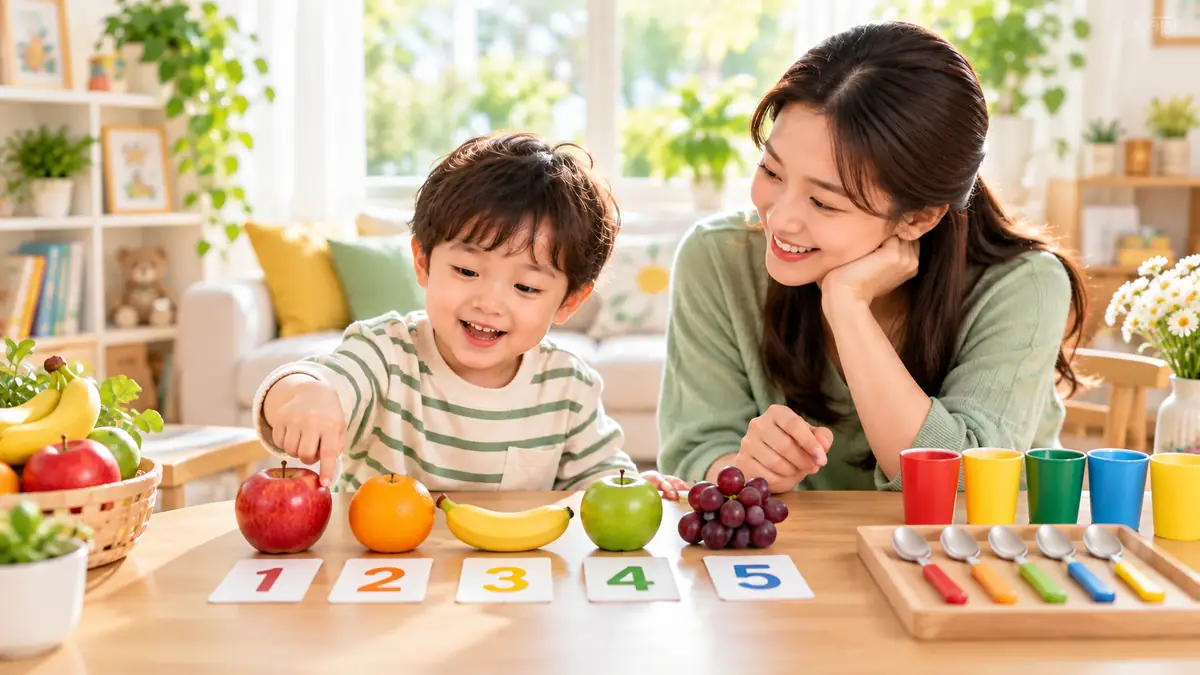 Cách dạy bé đếm từ 1 đến 5 bằng đồ vật quanh nhà